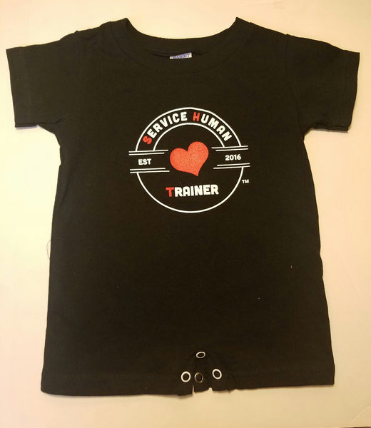 Jersey Style Onesies/Romper - Service Human Trainer - Tilted Heart